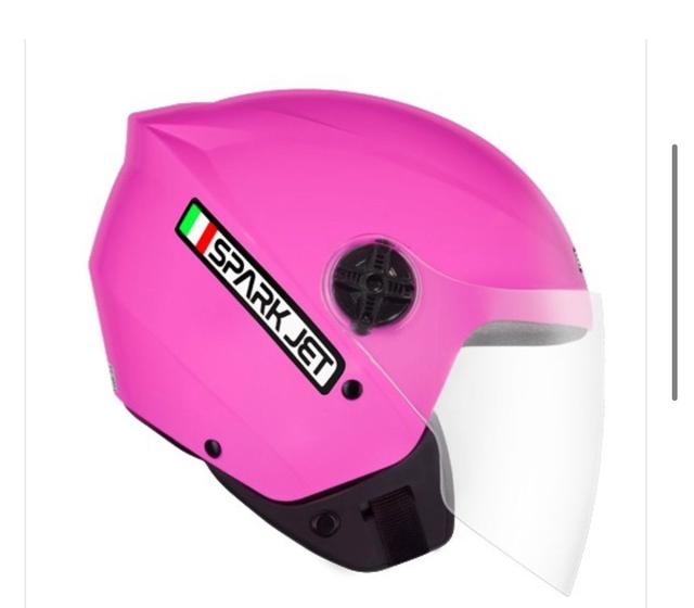 Imagem de Capacete aberto c/viseira jet solid rosa-60