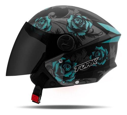 Imagem de Capacete Aberto New Liberty Three Flowers Fosco Viseira Fumê