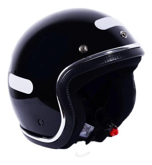 Capacete Aberto Old School Café Racer Bobber Preto Brilhoso Menor preço em Capacete Aberto Old School Café Racer Bobber Preto Brilhoso