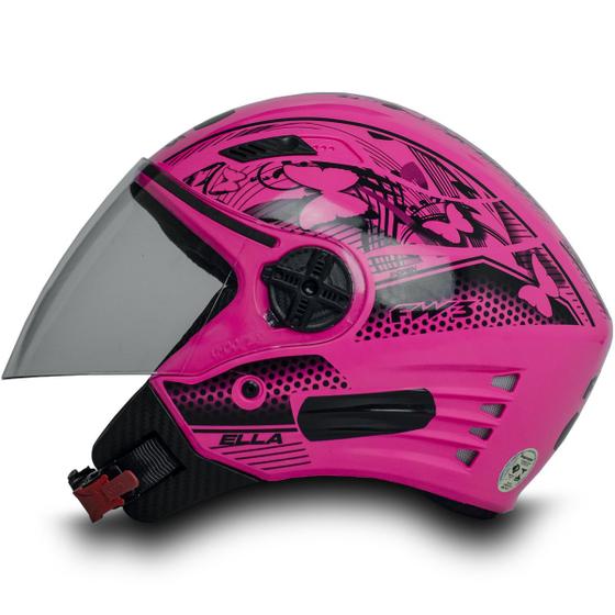 Capacete Aberto Para Moto Feminino X Open Neon Rosa Tam 60 - FW3