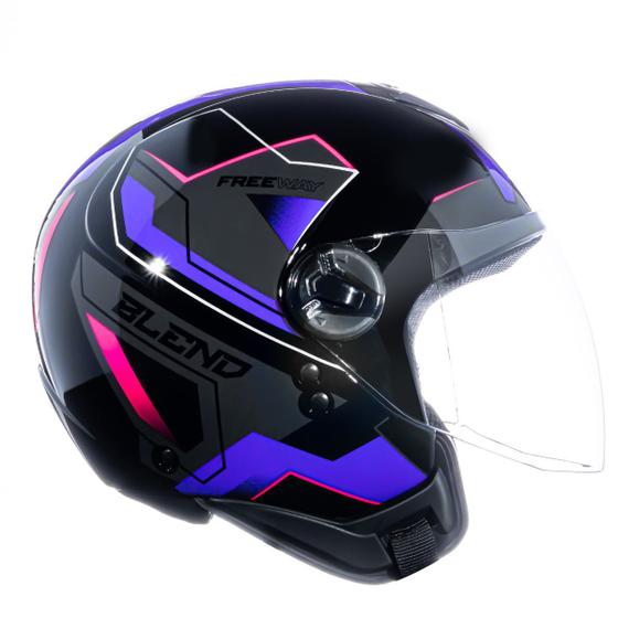 Imagem de Capacete Aberto Peels Freeway Blend Preto e Roxo