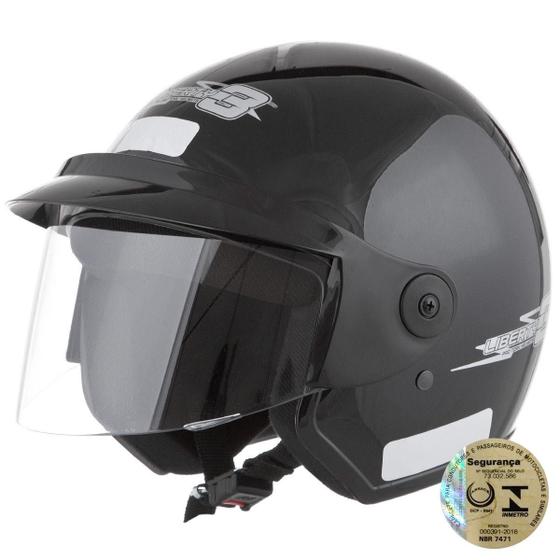 Capacete Aberto Pro Tork Liberty Three Em Abs Preto Menor preço em Capacete Aberto Pro Tork Liberty Three Em Abs Preto