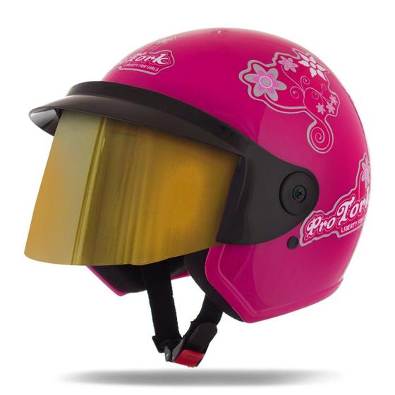 Imagem de Capacete Aberto Pro Tork Liberty Three For Girls Vis. Dourada