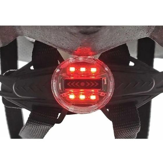 Imagem de Capacete Adulto Ciclista Bike Viseira e LED INMOLD G Preto Vermelho