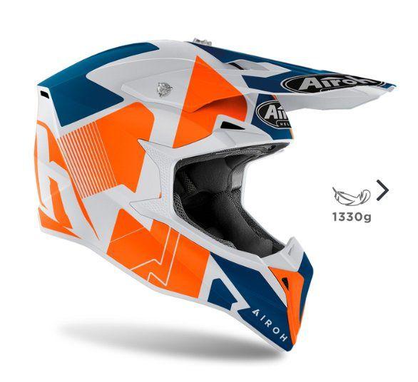 Imagem de Capacete Airoh Wrrap - Cor Laranja Azul Branco