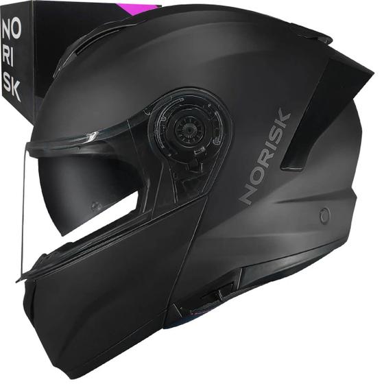 Imagem de Capacete Articulado Norisk Force 2 Monocolor Preto Fosco Com Óculos Interno