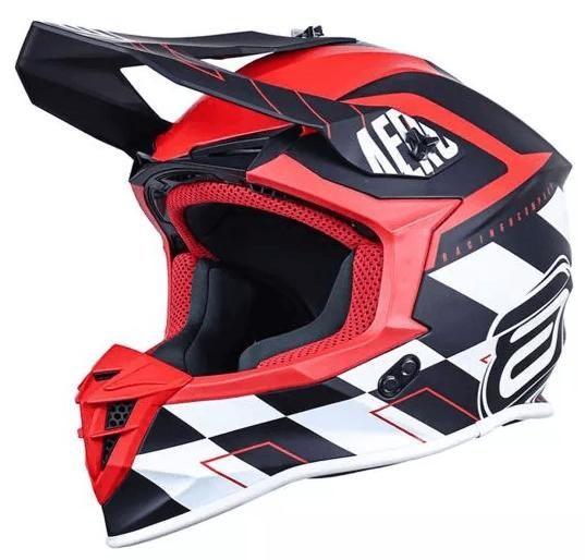 Imagem de Capacete Asw R3 Trilha Motocross Off Road Preto Vermelho