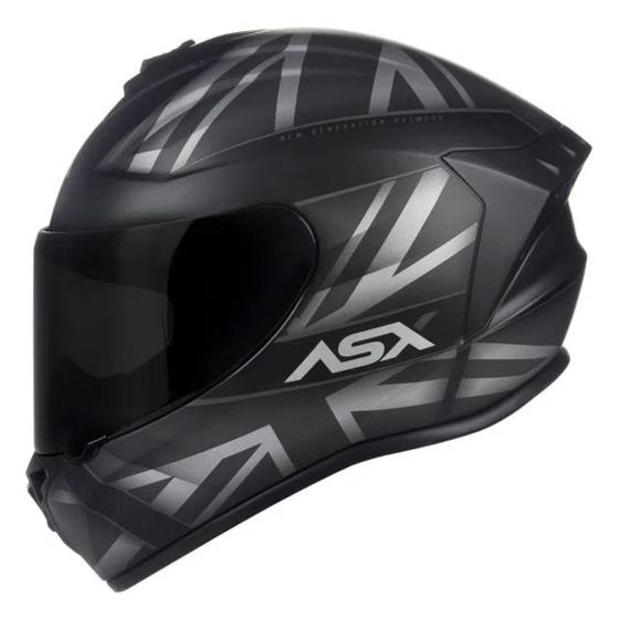 Imagem de Capacete ASX/ Axxis Draken UK Fosco Preto e Cinza