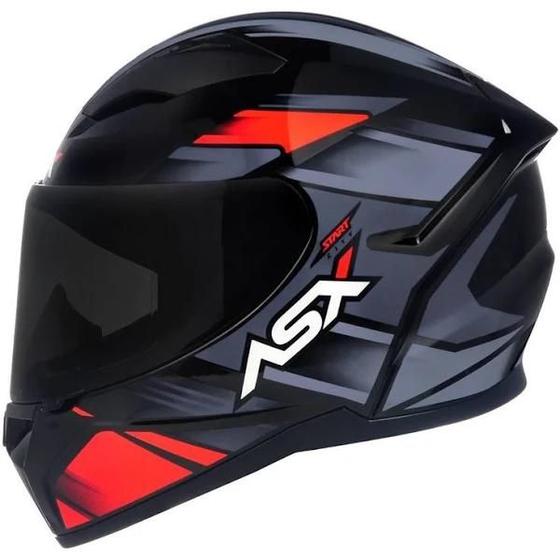 Imagem de Capacete Asx City Start Preto / Vermelho / Cinza