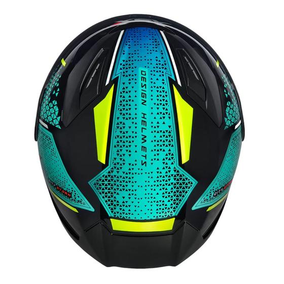 Imagem de Capacete asx city storm preto tifanny amarelo