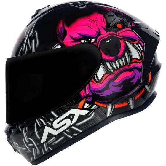 Imagem de Capacete Asx Draken Bull Cyber Preto / Rosa