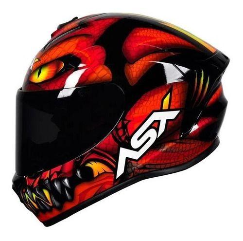 Imagem de Capacete Asx Draken Raptor Gloss - Preto/Vermelho