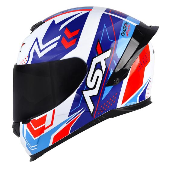 Imagem de Capacete Asx Eagle Racing Spoiler Esportivo Diagon Azul