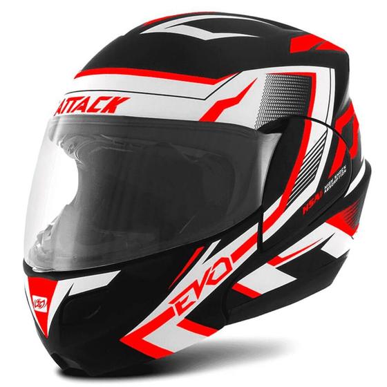 Imagem de Capacete Attack Evo Fosco Preto e Vermelho Tamanho 60 Pro Tork - CAP-661PTVM