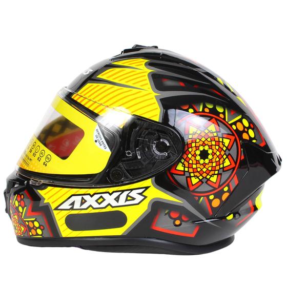 Imagem de Capacete Axxis Draken Mystic Gloss - Preto/Amarelo - 62 (Gg)