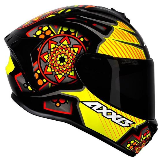 Imagem de Capacete Axxis Draken Mystic Gloss - Preto/Amarelo - 62 (Gg)