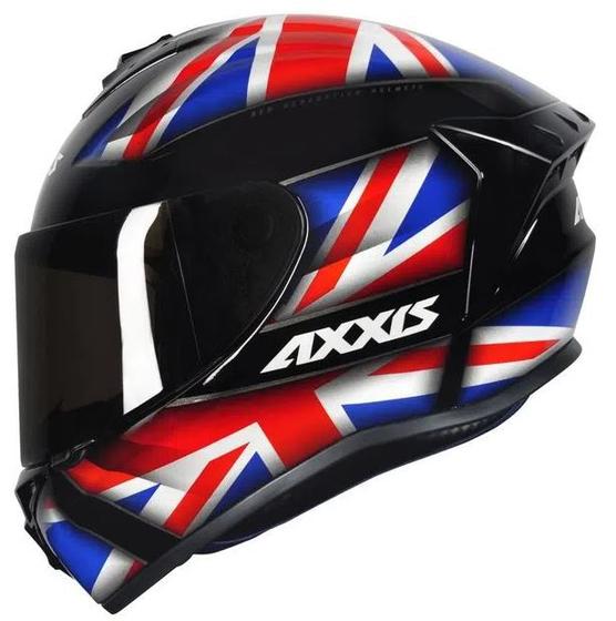 Capacete Axxis Draken Uk Gloss Black/Red/Blue Viseira Transparente Menor preço em Capacete Axxis Draken Uk Gloss Black/Red/Blue Viseira Transparente