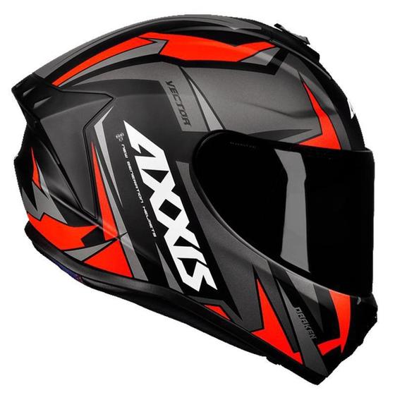 Imagem de Capacete Axxis Draken Vector Preto Cinza e Vermelho