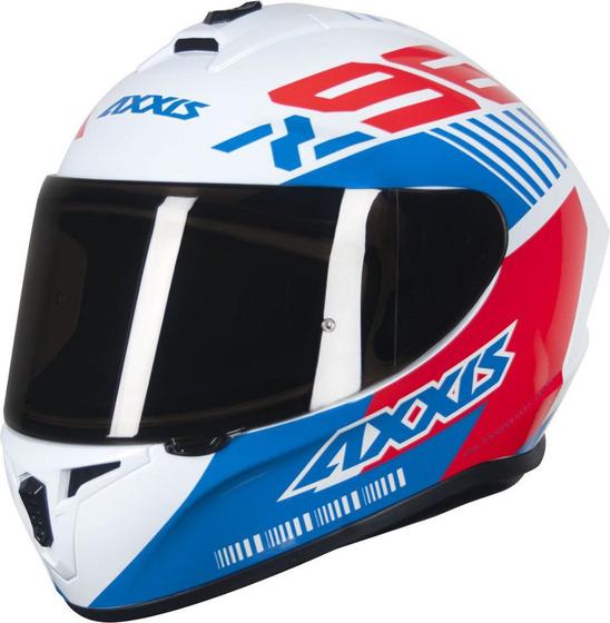 Imagem de Capacete Axxis Draken Z96 Gloss - Branco/Vermelho/Azul