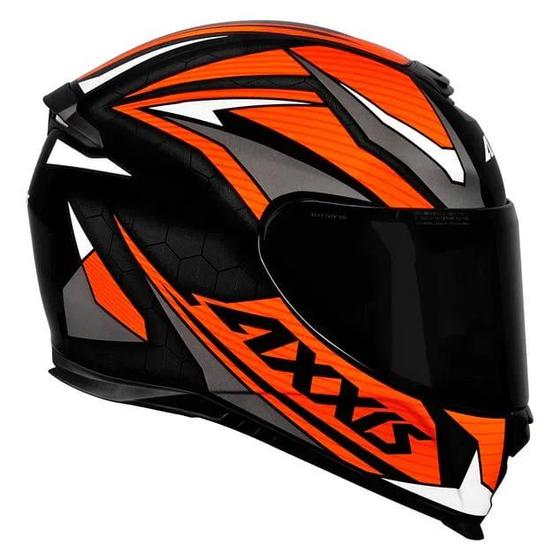 Imagem de Capacete Axxis Eagle Power Gloss - Preto/Laranja/Cinza - 58 (M)