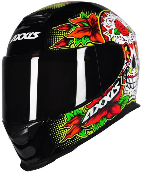 Imagem de Capacete Axxis Eagle Skull Gloss - Preto/Amarelo