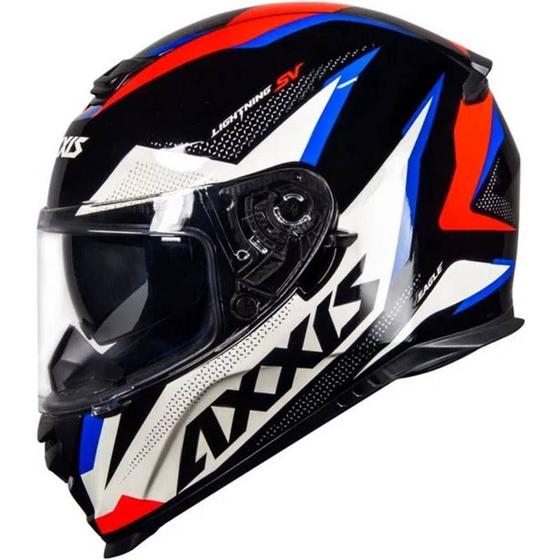 Capacete Axxis Eagle SV Lightning - Azul/Vermelho Menor preço em Capacete Axxis Eagle SV Lightning - Azul/Vermelho