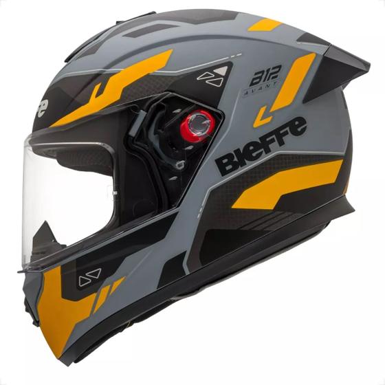 Imagem de Capacete B12 Bieffe Avant Cinza Moon Amarelo Fosco Moto