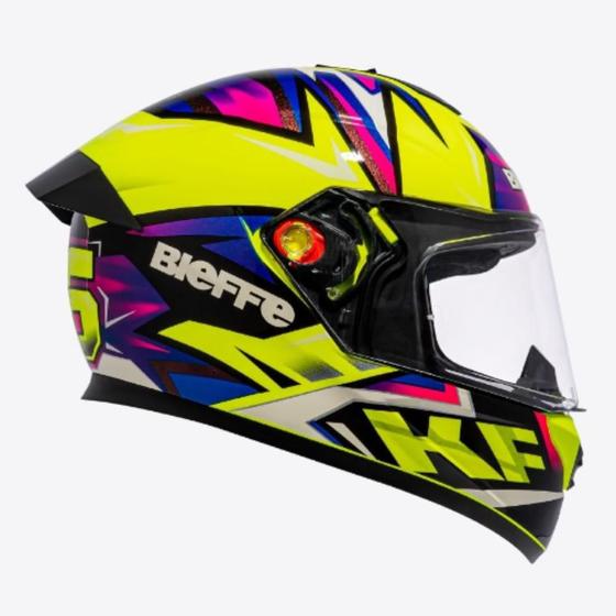 Imagem de Capacete Bieffe B-12 KF Tam 62- Amarelo Limão com Roxo