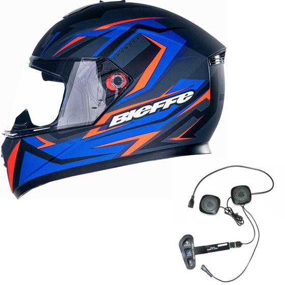 Imagem de Capacete Bieffe B12 Thunder Preto Azul Vermelho Smart Trip