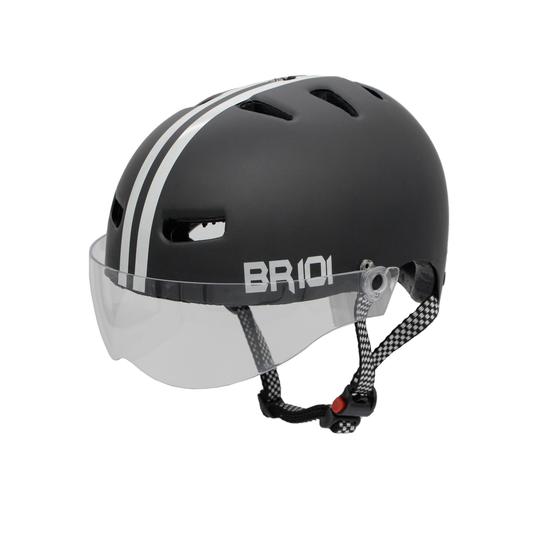 Imagem de Capacete Bike Ciclismo Skate Patins Patinete Profissional Preto Fosco Viseira Cristal