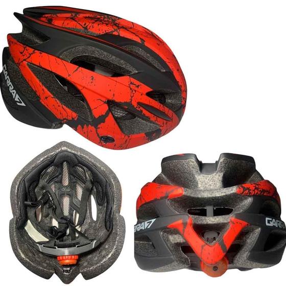 Imagem de Capacete Bike Garra7 Tamanho Ajustável Vermelho e Preto