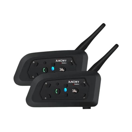 Imagem de Capacete Bluetooth Xinowy V6 Pro com Interfone para Motocicleta - Alcance de 1200m e 6 Pilotos