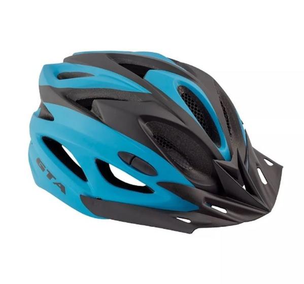 Imagem de Capacete Ciclismo Gta Bike C Sinalizador Led preto/Azul