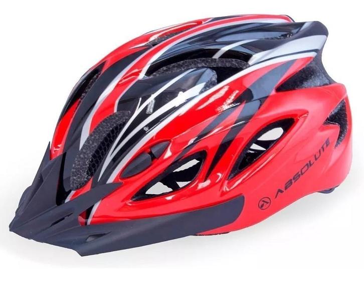 Imagem de Capacete Ciclismo Led Absolute Bike Nero Vermelho/Preto M