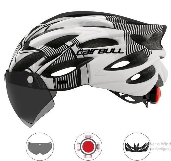 Imagem de Capacete Ciclismo Mtb Com Viseira Magnética Led Ultraleve