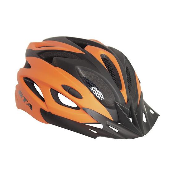 Imagem de Capacete Ciclismo MTB GTA NX INMOLD Com Led Preto Laranja Tamanho: M 54-58