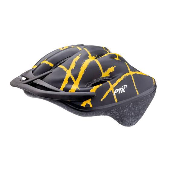 Imagem de Capacete Ciclismo Ptk Mtb Bike EPS Preto/Amarelo 250g