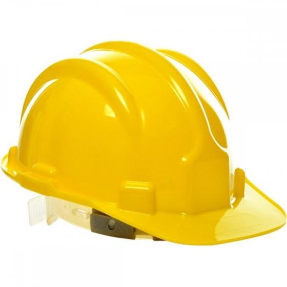 Imagem de Capacete Com Carneira Plastcor Plastico Amarelo