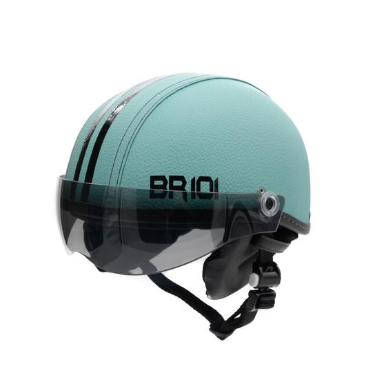 Imagem de Capacete Coquinho Br 101 Turquesa Fume G - Scooter/Bike