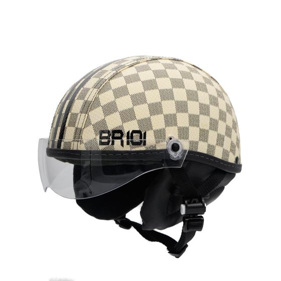 Imagem de Capacete Coquinho Br 101 Xadrez Bege Vision Cristal G