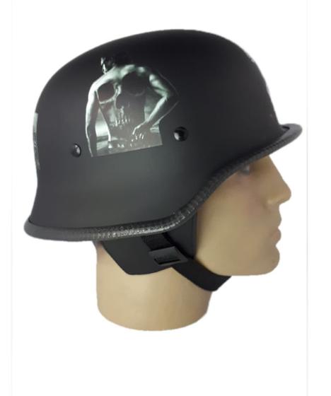 Imagem de Capacete coquinho estilo militar Scooter Elétrica Moto Preto Sons Of Anarchy - M34030