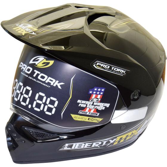 Imagem de Capacete cross liberty mx c/ viseira 60 preto pro tork