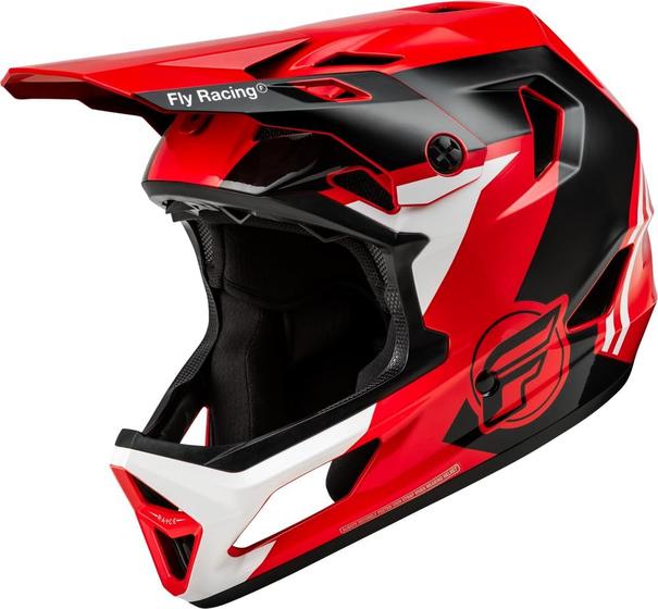 Imagem de Capacete de Bicicleta Fly Racing Rayce MTB/BMX - Vermelho/Preto/Branco - Tamanho XS