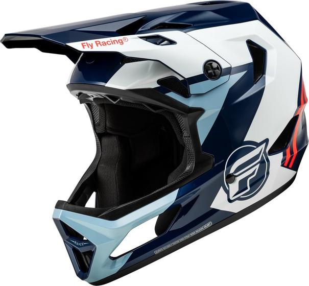 Imagem de Capacete de bicicleta Fly Racing Rayce Vermelho/Branco/Azul Youth Small