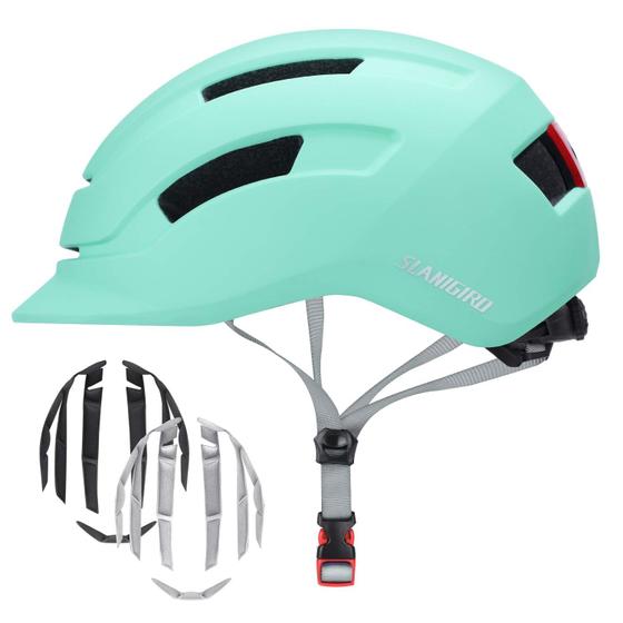 Imagem de Capacete de bicicleta SLANIGIRO Adult Urban Road para homens e mulheres com luz