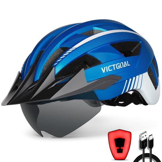 Imagem de Capacete de bicicleta VICTGOAL com luz recarregável para homens e mulheres