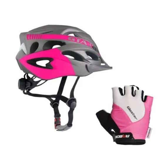 Imagem de Capacete de Ciclismo  Com Led e Com Luva Arbok Regulagem kit