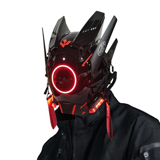 Imagem de Capacete de máscara QAONIE Punk LED Halloween Cosplay para adultos