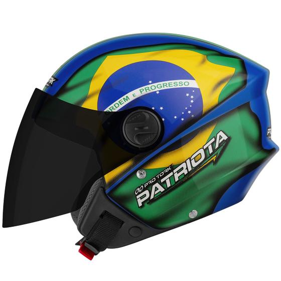 Imagem de Capacete De Moto Aberto New Liberty 3 Patriota Viseira Fumê Pro Tork