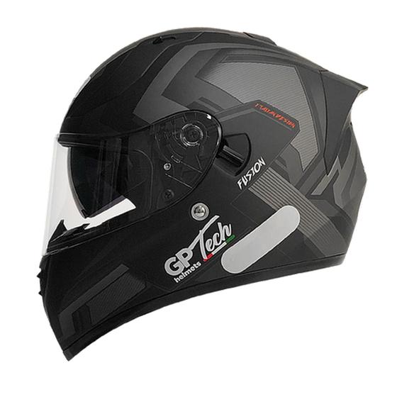 Capacete de Moto com Viseira Solar GP Tech V128 Fusion Fosco Preto Menor preço em Capacete de Moto com Viseira Solar GP Tech V128 Fusion Fosco Preto